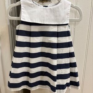 Jacadi Blue and White Striped Dress